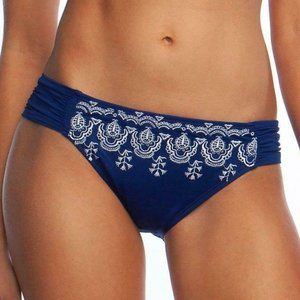*NEW* La Blanca Shirred Hipster Embroidered Bottom